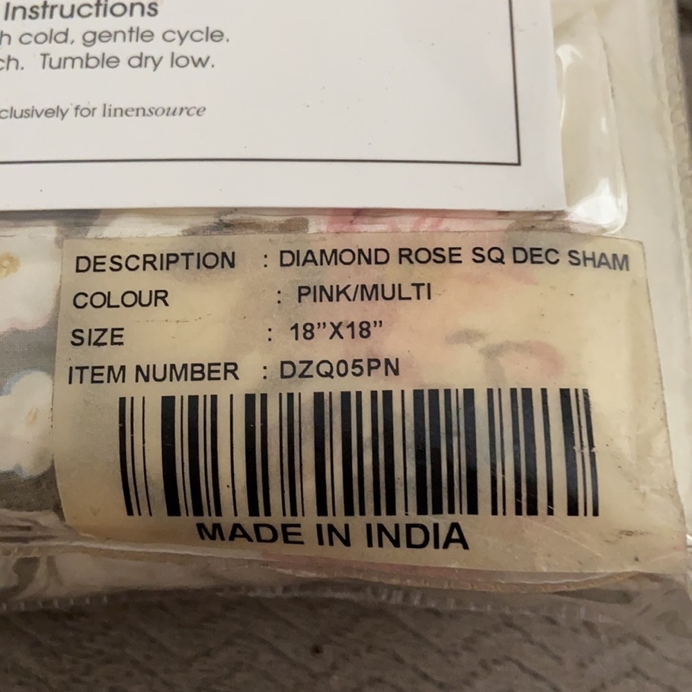 Linensource Square Decorator Pillow Sham Diamond Rose New - Picture 5 of 5